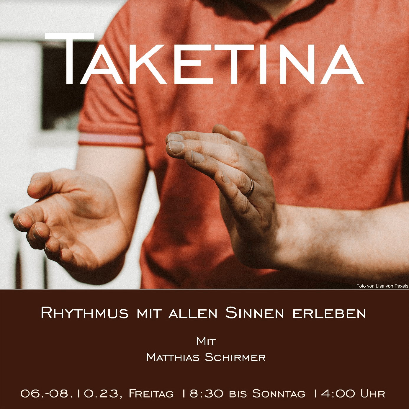 Coverbild für Taketina-Workshop "Rhythmus mit allen Sinnen erleben" mit Matthias Schirmer bei Yoga Inspiration